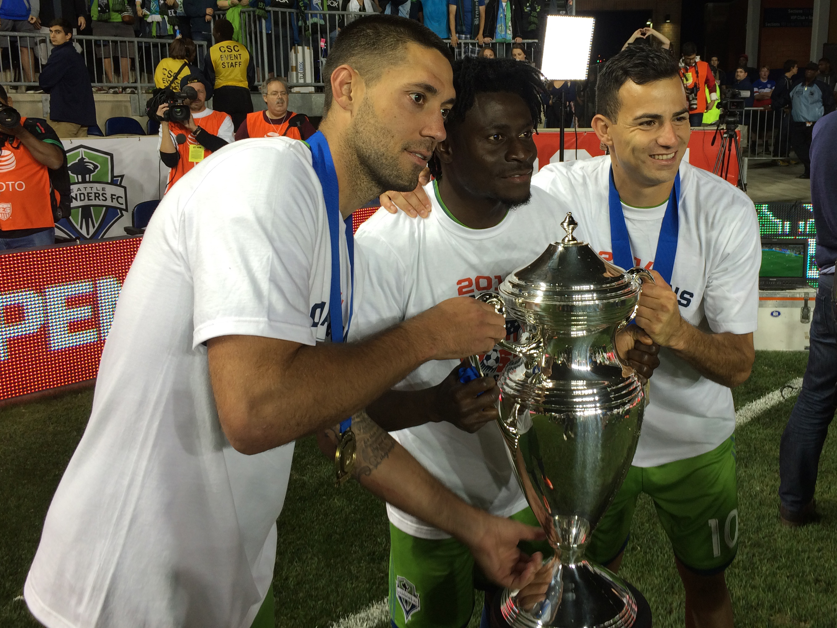 Clint Dempsey and the Seattle Sounders lifted the Cup in 2014.  