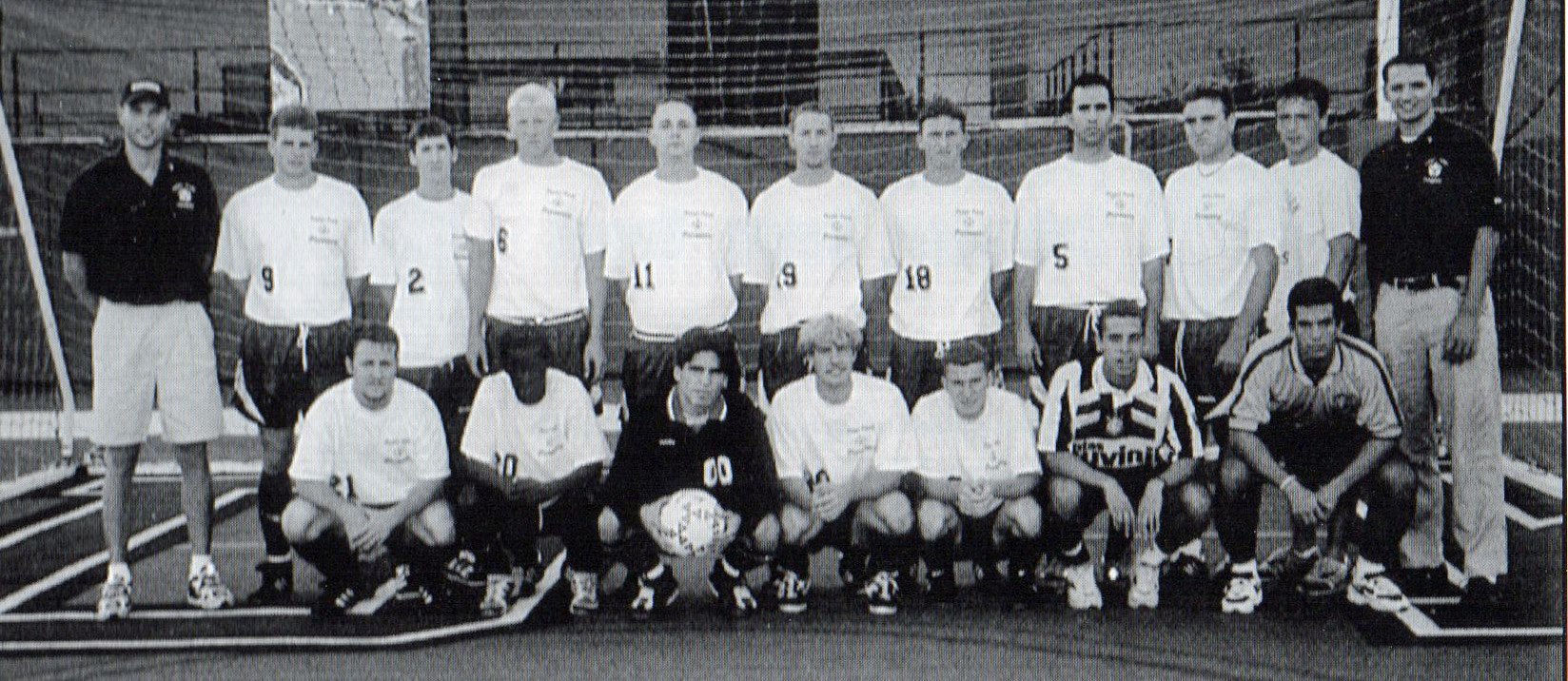 Larry Fingers, front row, fourth from left, played on the 1998 Point Park men's soccer team coached by Pittsburgh Soccer Report's John Krysinsky