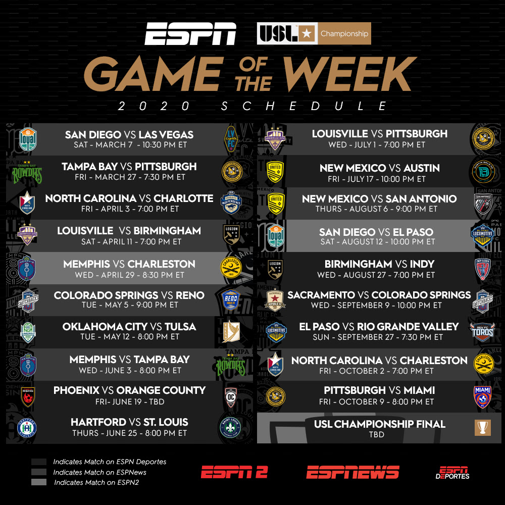 All USL Championship Matches Available Live on ESPN Platforms - Indy Eleven